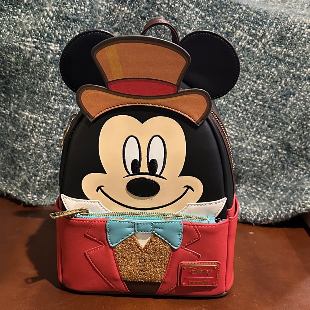 Disney Loungefly  Christmas Carol Mouse Backpack - Black and Red NWT Scrooge